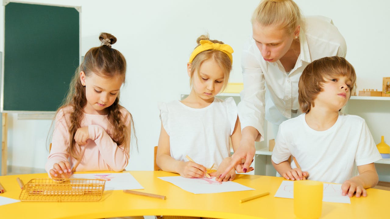 A classroom learning scene during a structured lesson.
